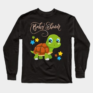 Baby shower Mommy to be Hello little One Sweet little turtle cute baby outfit Long Sleeve T-Shirt